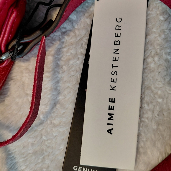 Aimee Kestenberg leather mini crossbody Red with gunmetal hardware. Nwt - Picture 9 of 9